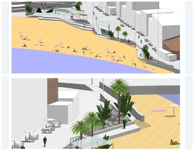 Infografías de cómo quedará la avenida de Melenara tras el proyecto en ejecución/TA.